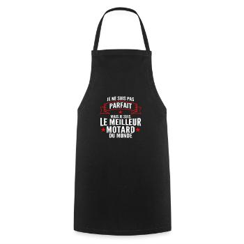 pas parfait mais le meilleur motard du monde - Tablier de cuisine - noir - Devant - AI Model Male 185 dark (185cm)