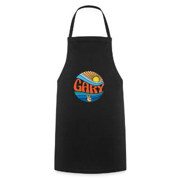Gary Shirt Vintage Sunset Gary Groovy Tie Dye - Tablier de cuisine - noir - Devant - AI Model Male 185 dark (185cm)