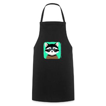 Waschbären süßer Cartoon Waschbär 37 - Kochschürze - Schwarz - Vorne - AI Model Male 185 dark (185cm)