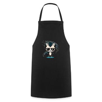 Une moufette cool avec des lunettes de soleil Look comique - Tablier de cuisine - noir - Devant - AI Model Male 185 dark (185cm)