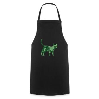 Chat marbré - Chat fantastique - Tablier de cuisine - noir - Devant - AI Model Male 185 dark (185cm)