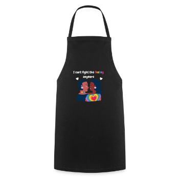 Je ne peux plus combattre ce sentiment. Design LGBTQ+. - Tablier de cuisine - noir - Devant - AI Model Male 185 dark (185cm)