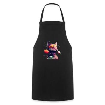 Frühling Fuchs und Blumen - Kochschürze - Schwarz - Vorne - AI Model Male 185 dark (185cm)