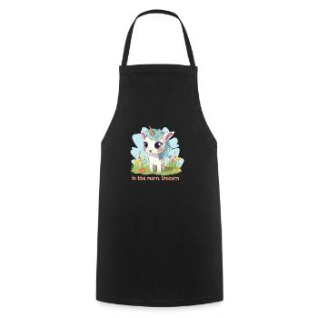 In the morn, Unicorn - Tablier de cuisine - noir - Devant - AI Model Male 185 dark (185cm)