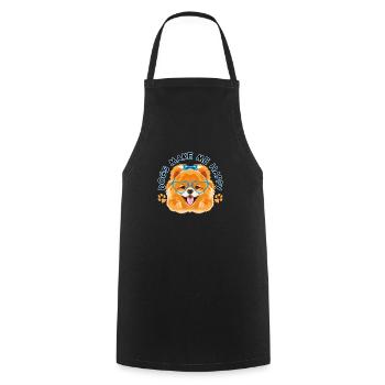 Les chiens me rendent heureux - Tablier de cuisine - noir - Devant - AI Model Male 185 dark (185cm)