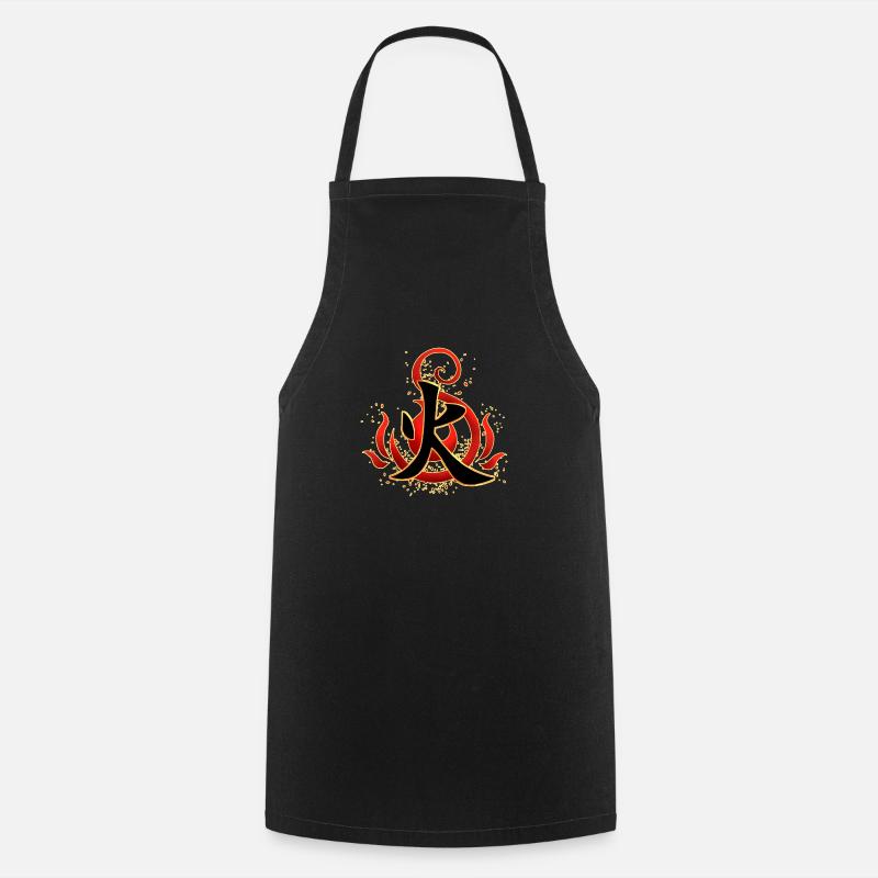 Kanji Feu - Tablier de cuisine - noir