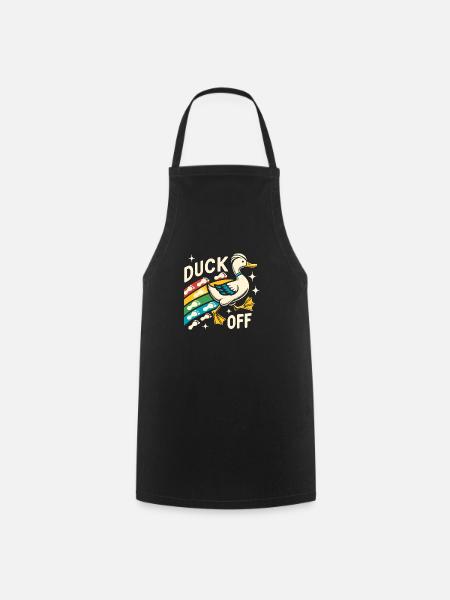 Duck Hunter Pun, Duck Off, Retro Waterfowl Duck - Kochschürze - Schwarz