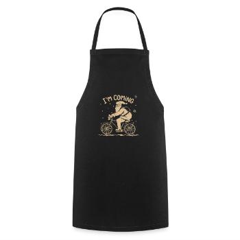 Le Père Noël arrive - Tablier de cuisine - noir - Devant - AI Model Male 185 dark (185cm)