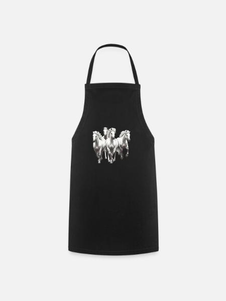 Horses - Cooking Apron - black