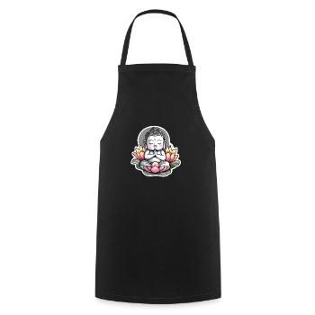 Baby Buddha - meditation yoga relaxation - Cooking Apron - black - Front - AI Model Male 185 dark (185cm)