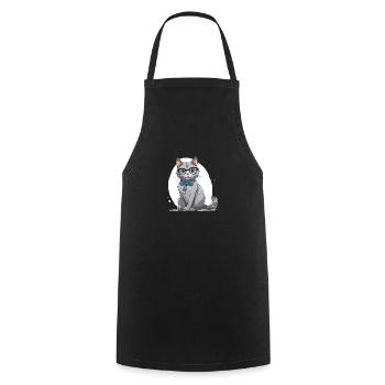 Chat docteur - Tablier de cuisine - noir - Devant - AI Model Male 185 dark (185cm)