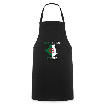 Allez LES fennec Maillot de Pied l'Algérie - Tablier de cuisine - noir - Devant - AI Model Male 185 dark (185cm)