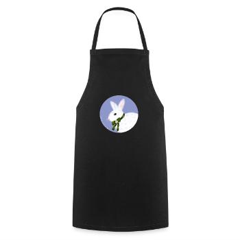 Lapin blanc - Tablier de cuisine - noir - Devant - AI Model Male 185 dark (185cm)
