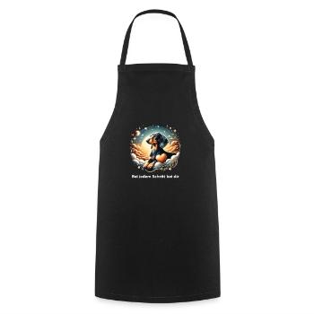 Dachshund over the Rainbow Bridge - Cooking Apron - black - Front - AI Model Male 185 dark (185cm)