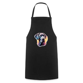 Great Dane colorful - Cooking Apron - black - Front - AI Model Male 185 dark (185cm)