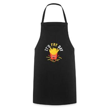 Fry Day Vibes: Crunch Time is Here - Cooking Apron - black - Front - AI Model Male 185 dark (185cm)