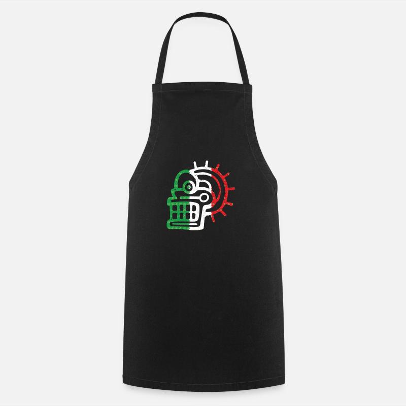 Symbole aztèque Maya mexicain Drapeau mexicain ancien - Tablier de cuisine - noir