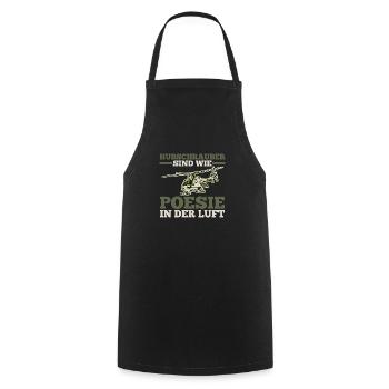 Pilot Helicopter Helicopter - Cooking Apron - black - Front - AI Model Male 185 dark (185cm)