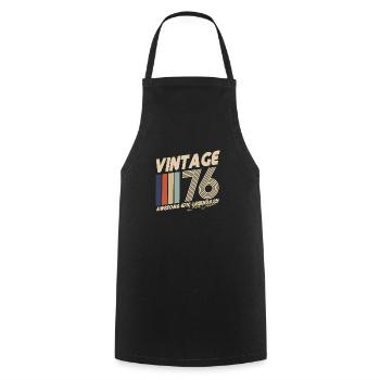 1976 - Cooking Apron - black - Front - AI Model Male 185 dark (185cm)