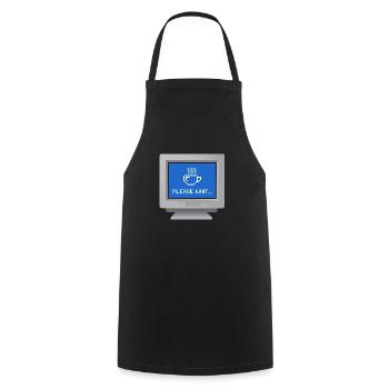CRT design - "please wait" wallpaper - Cooking Apron - black - Front - AI Model Male 185 dark (185cm)