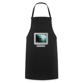 CRT design - I saw a witch! - Cooking Apron - black - Front - AI Model Male 185 dark (185cm)