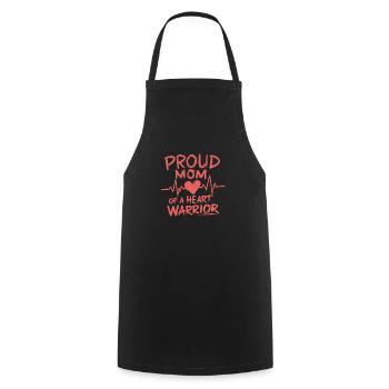 Fière maman d’un combattant cardiaque - Tablier de cuisine - noir - Devant - AI Model Male 185 dark (185cm)