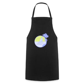 Ship Sun Stripe Sailor Captain Water Boat - Cooking Apron - black - Front - AI Model Male 185 dark (185cm)