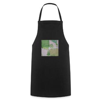 Peinture carrés abstrait vert, partage, image fun - Tablier de cuisine - noir - Devant - AI Model Male 185 dark (185cm)