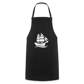 Ship 1 - Cooking Apron - black - Front - AI Model Male 185 dark (185cm)
