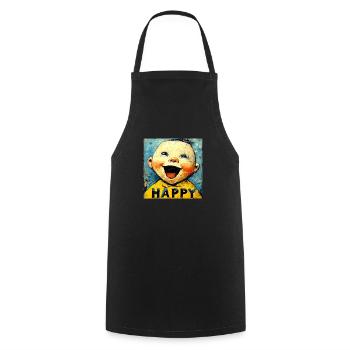 "Happy Baby" by van Gogh - Cooking Apron - black - Front - AI Model Male 185 dark (185cm)