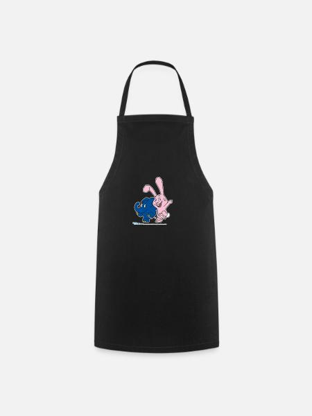 Elephant and rabbit hopping - Cooking Apron - black