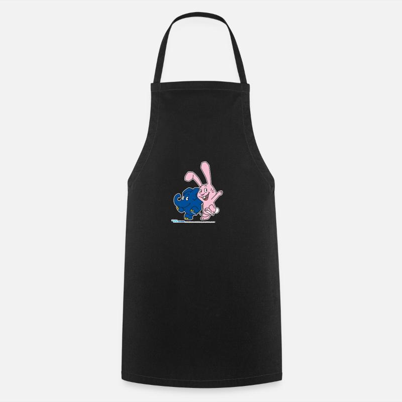 Elephant and rabbit hopping - Cooking Apron - black