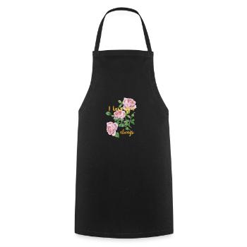I love you- ALWAYS -Ich liebe dich- immer - Kochschürze - Schwarz - Vorne - AI Model Male 185 dark (185cm)
