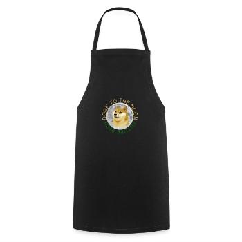 DOGE TO THE MOON - Cooking Apron - black - Front - AI Model Male 185 dark (185cm)