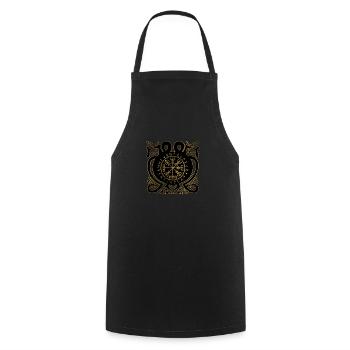 Vegvisir - Viking Navigation Compass - Cooking Apron - black - Front - AI Model Male 185 dark (185cm)