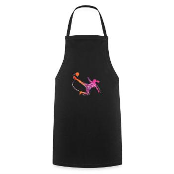 femelle football de - Tablier de cuisine - noir - Devant - AI Model Male 185 dark (185cm)