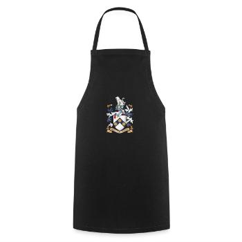 James Bonds coat-of-arms “The world is not enough" - Cooking Apron - black - Front - AI Model Male 185 dark (185cm)