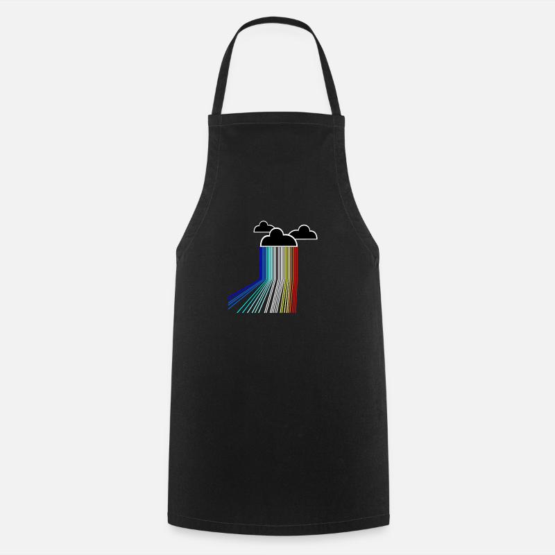 rainbow cloud - Cooking Apron - black