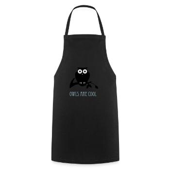 owls are cool - Cooking Apron - black - Front - AI Model Male 185 dark (185cm)