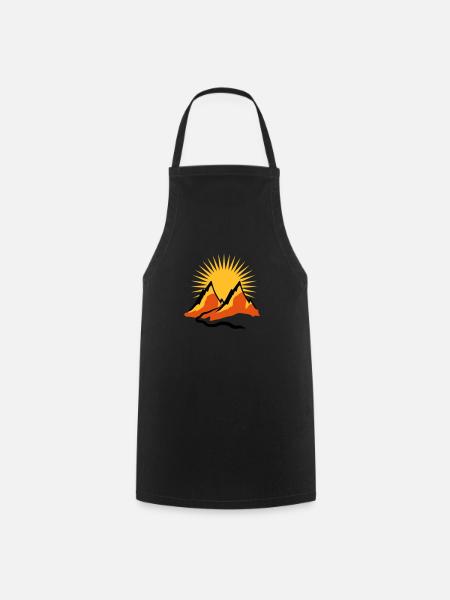 Belles montagnes sentier soleil - Tablier de cuisine - noir