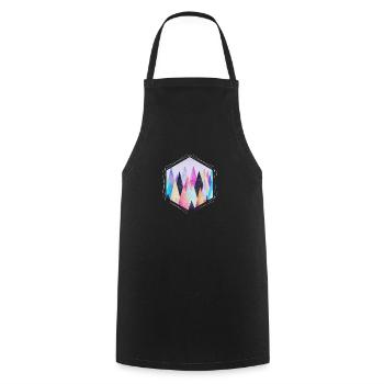 Hipster triangles (geometry) Abstract Mountains - Cooking Apron - black - Front - AI Model Male 185 dark (185cm)