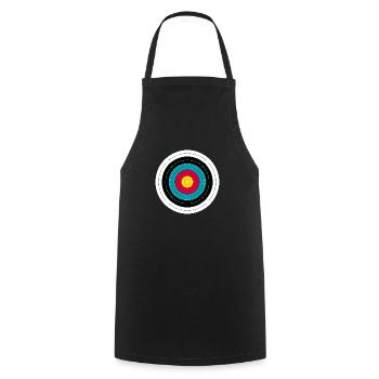 Zielscheibe Bogenschießen - Kochschürze - Schwarz - Vorne - AI Model Male 185 dark (185cm)