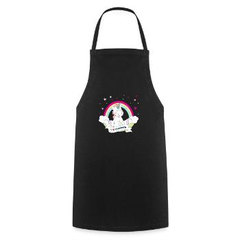 I Love Unicorns - Tablier de cuisine - noir - Devant - AI Model Male 185 dark (185cm)