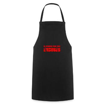 be stronger than your excuses - Kochschürze - Schwarz - Vorne - AI Model Male 185 dark (185cm)