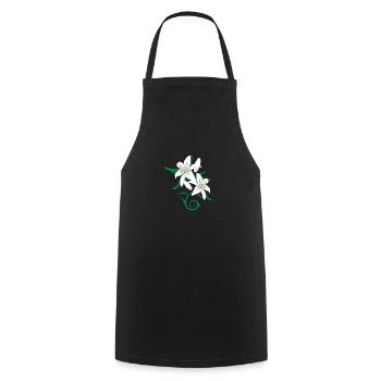 Lily flower tattoo gift idea - Cooking Apron - black - Front - AI Model Male 185 dark (185cm)