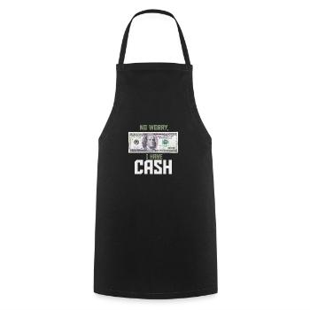 Pas de souci, j'ai de l'argent liquide Franklin 100 dollars - Tablier de cuisine - noir - Devant - AI Model Male 185 dark (185cm)