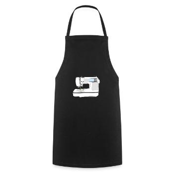 Sketchnote sewing machine - Cooking Apron - black - Front - AI Model Male 185 dark (185cm)