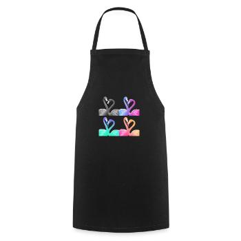 Flamingo Flamingos Color - Cooking Apron - black - Front - AI Model Male 185 dark (185cm)