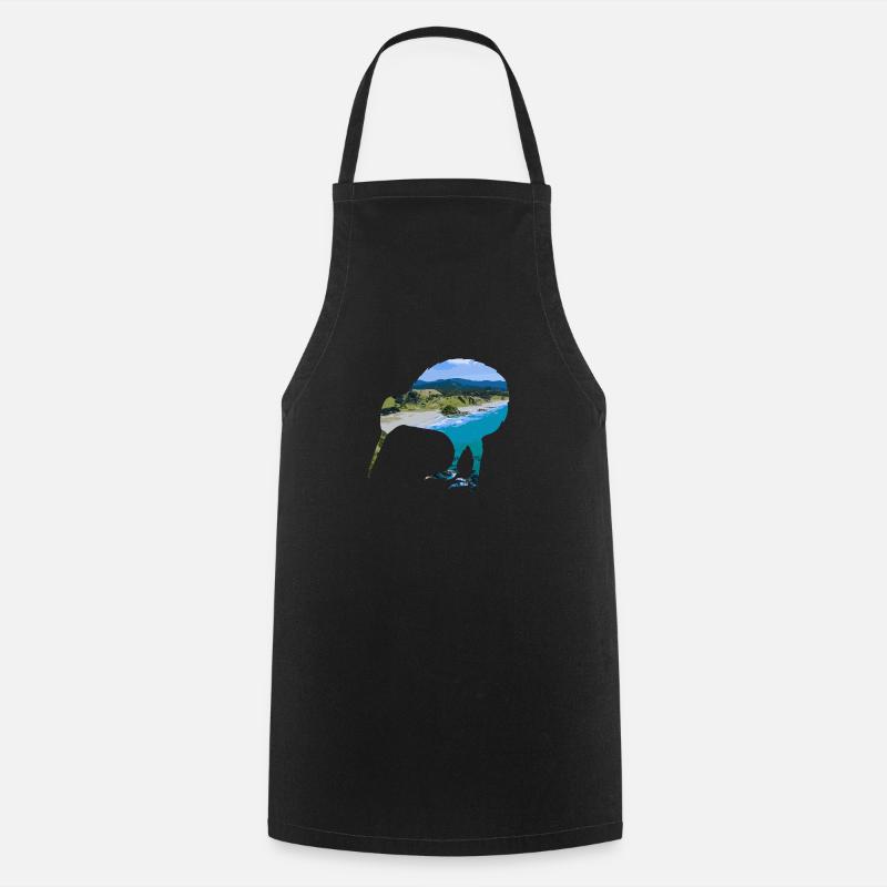 Double Exposure Animals Kiwi Idée cadeau - Tablier de cuisine - noir