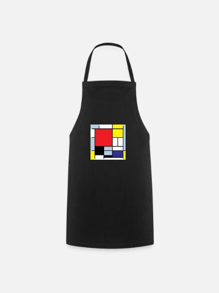 Symbol Piet Mondrian Moderne Kunst Geschenkidee - Kochschürze - Schwarz